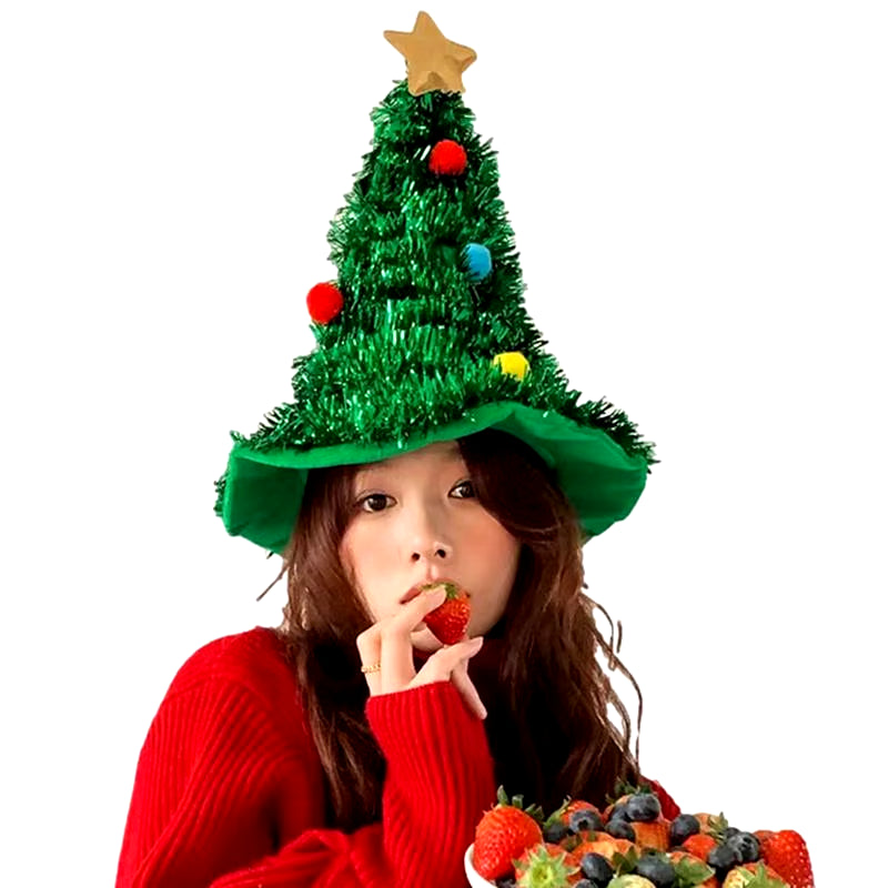 2025 Ins Christmas Tree Hat Creative Xmas Headwear for Girls Christmas Headband Party Costume New Year Decor Supplies