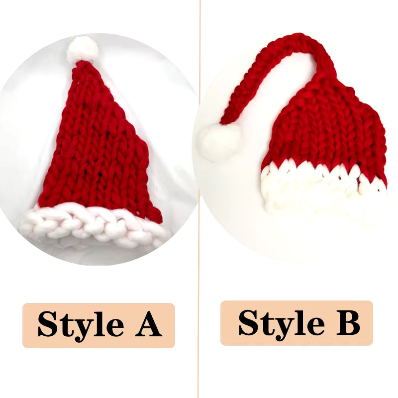 Crochet Knitted Christmas Hats for Men Women Winter Warm Hat Christmas Decoration New Year Festive Party Santa Claus Hat Gifts