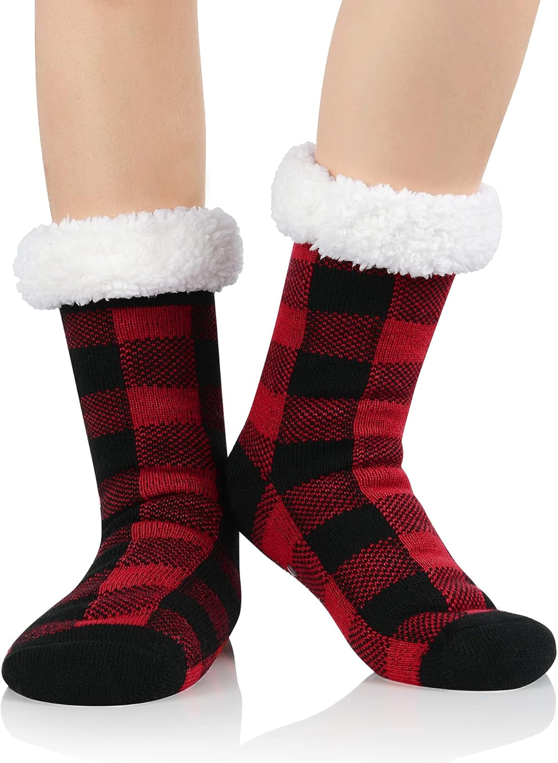 Christmas Slipper Socks Women Fuzzy Socks Gripper Non Slip Womens Warm Cozy Socks Athletic