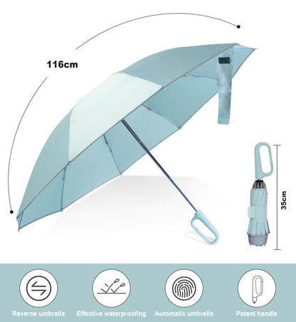 TUMAAOTU Inverted Portable Umbrella with Handle, Wind Proof 46 Inch